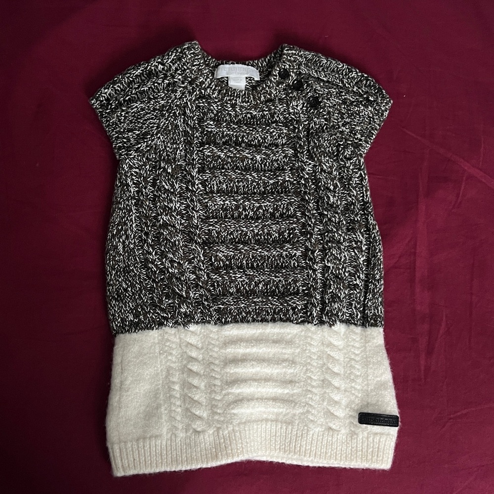 Burberry Knitted Dress- Toddler- 12 months old - Cotton/Wool- Cable Two-Toned